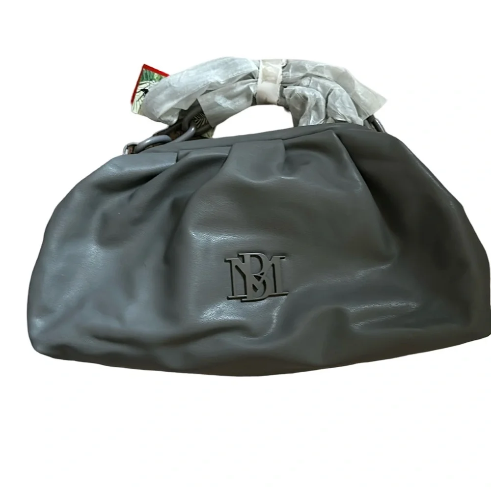 Badgley Mischka Gray Vegan Leather Purse - Picture 3 of 6